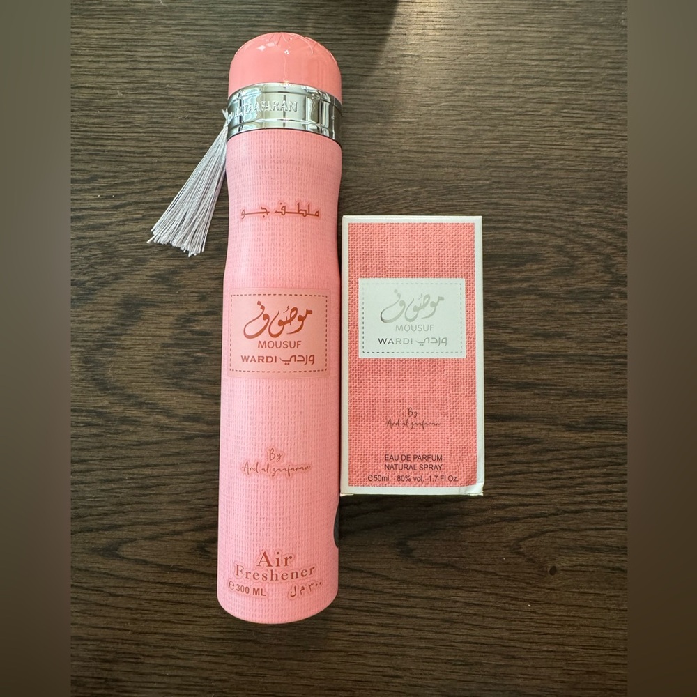 NWT Mousuf Wardi by Ard Al Zaafaran Perfume 50 ml & Air Freshener 200 ml